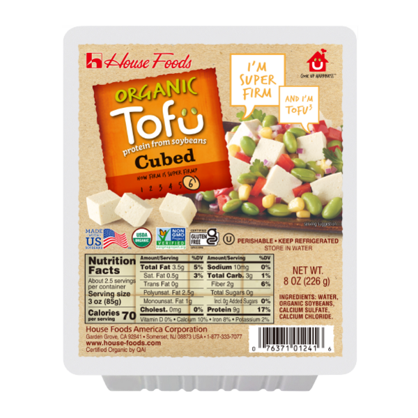 Organic Super Firm Tofu Cubed 