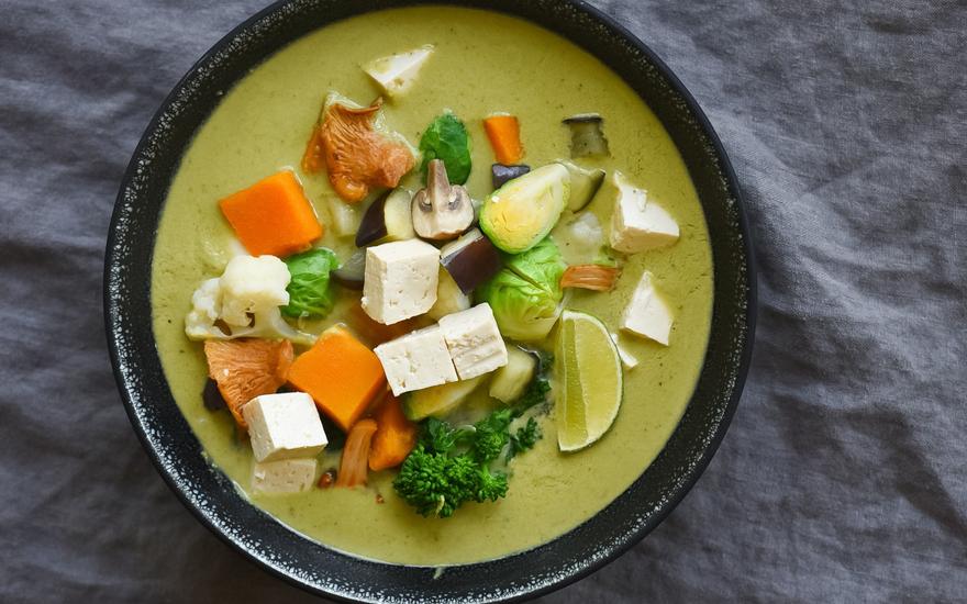 Green Curry with Tofu and Fall Vegetables