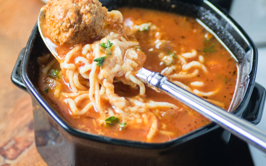 Meatball Spaghetti Soup