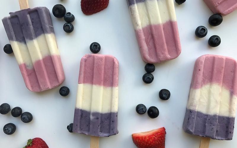 Red White and Blueberry Tofu Popsicles
